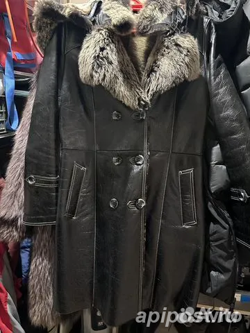 Кожаная дубленка с мехом