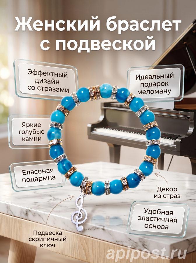 БРАСЛЕТ С ПОДВЕСКОЙ ЖЕНСКИЙ - Архангельское