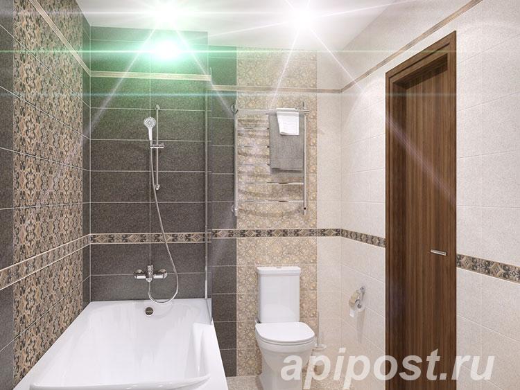 Отделка стен ванной плиткой, ванная комната под ключ