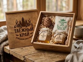 Корпоративные гастрономические наборы в брендированных...
