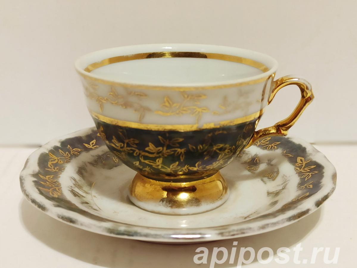 Пара кофейная BH Bavaria Germany Bavarian Porcelain Лист... - Москва